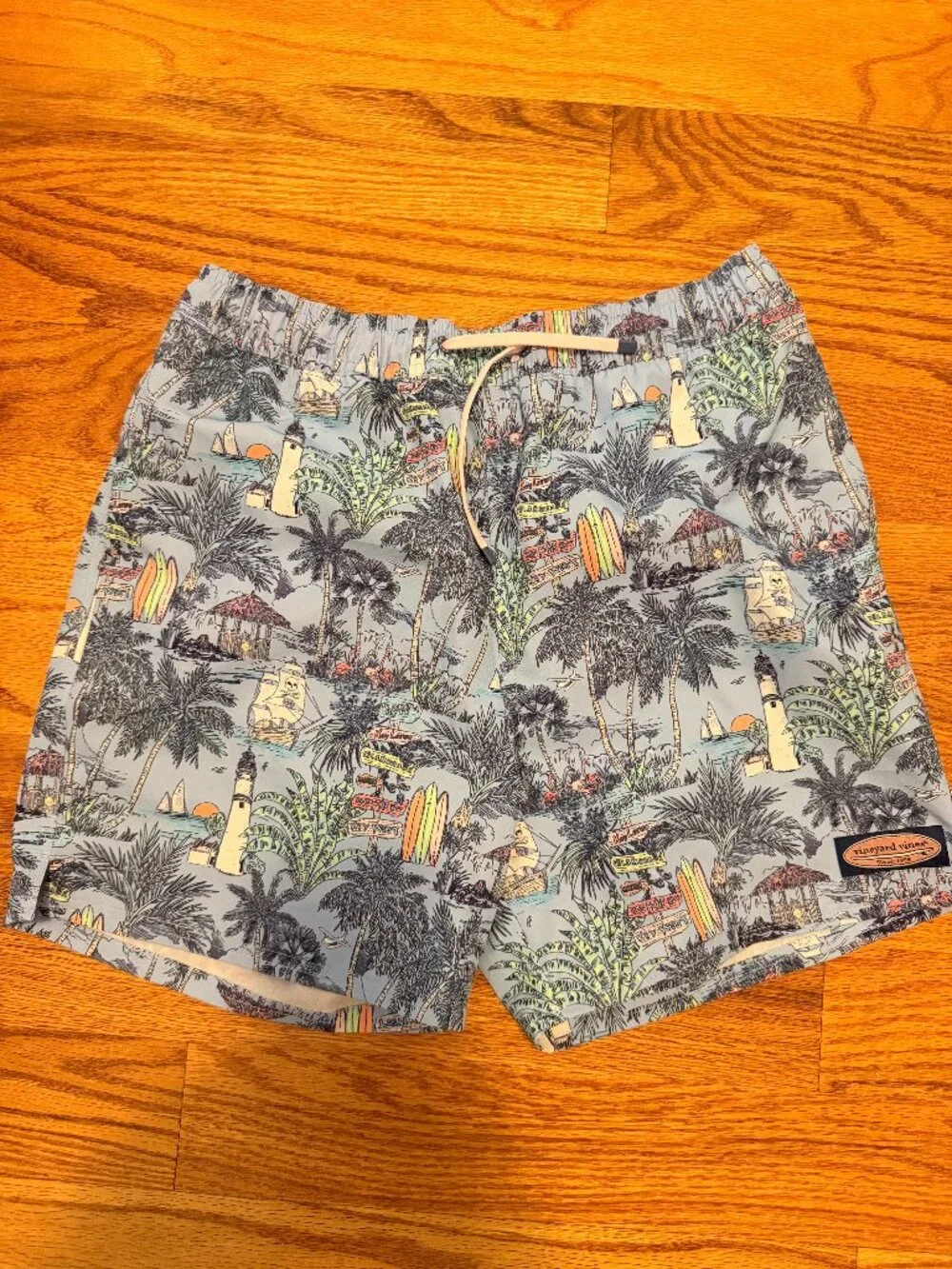 Vineyard Vines Boys XL 18 Chappy Swim Trunks Blue 